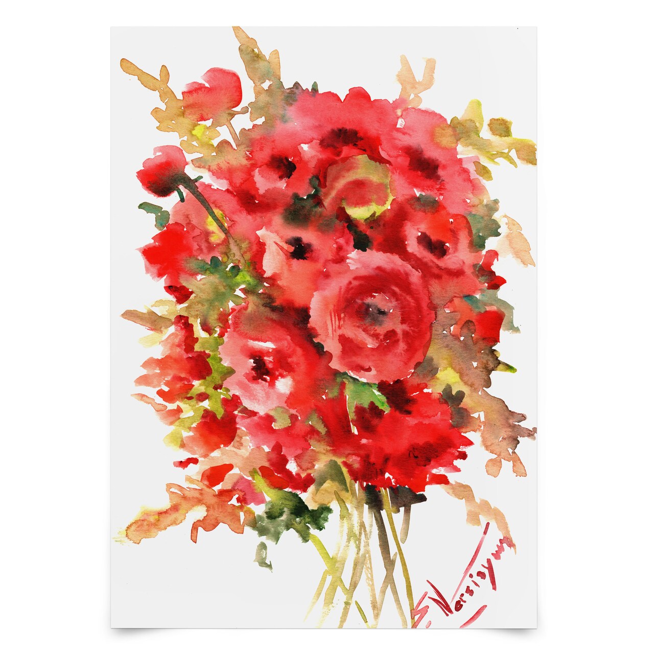 Red Ranunculus by Suren Nersisyan  Poster - Americanflat